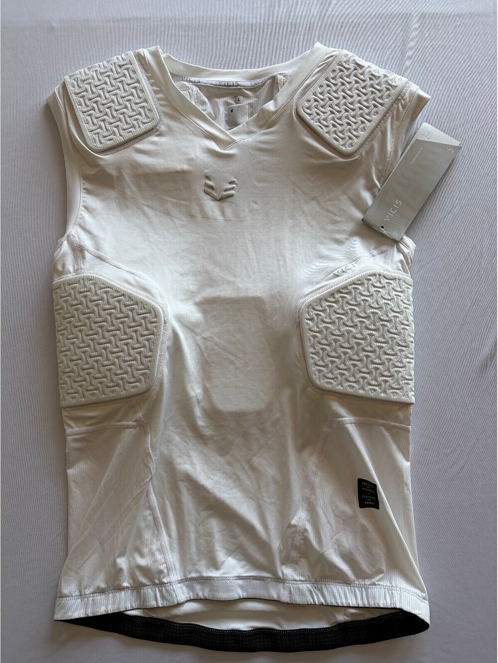 VICIS Men's Padded Compression Shirt White Large Football Protective NWT